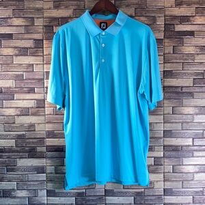 Mens Pre Owned FootJoy Golf Performance Baby Blue Polo XL